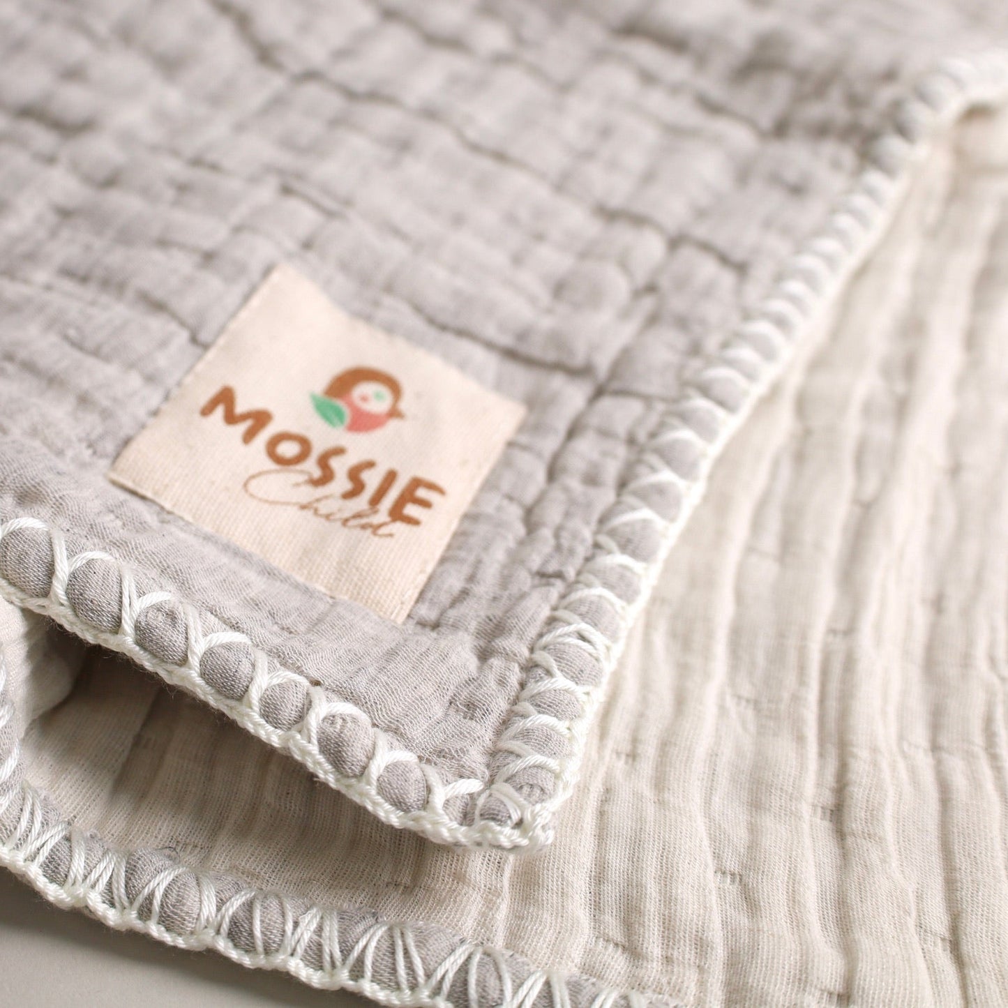 Muslin Blanket Grey&Ecru