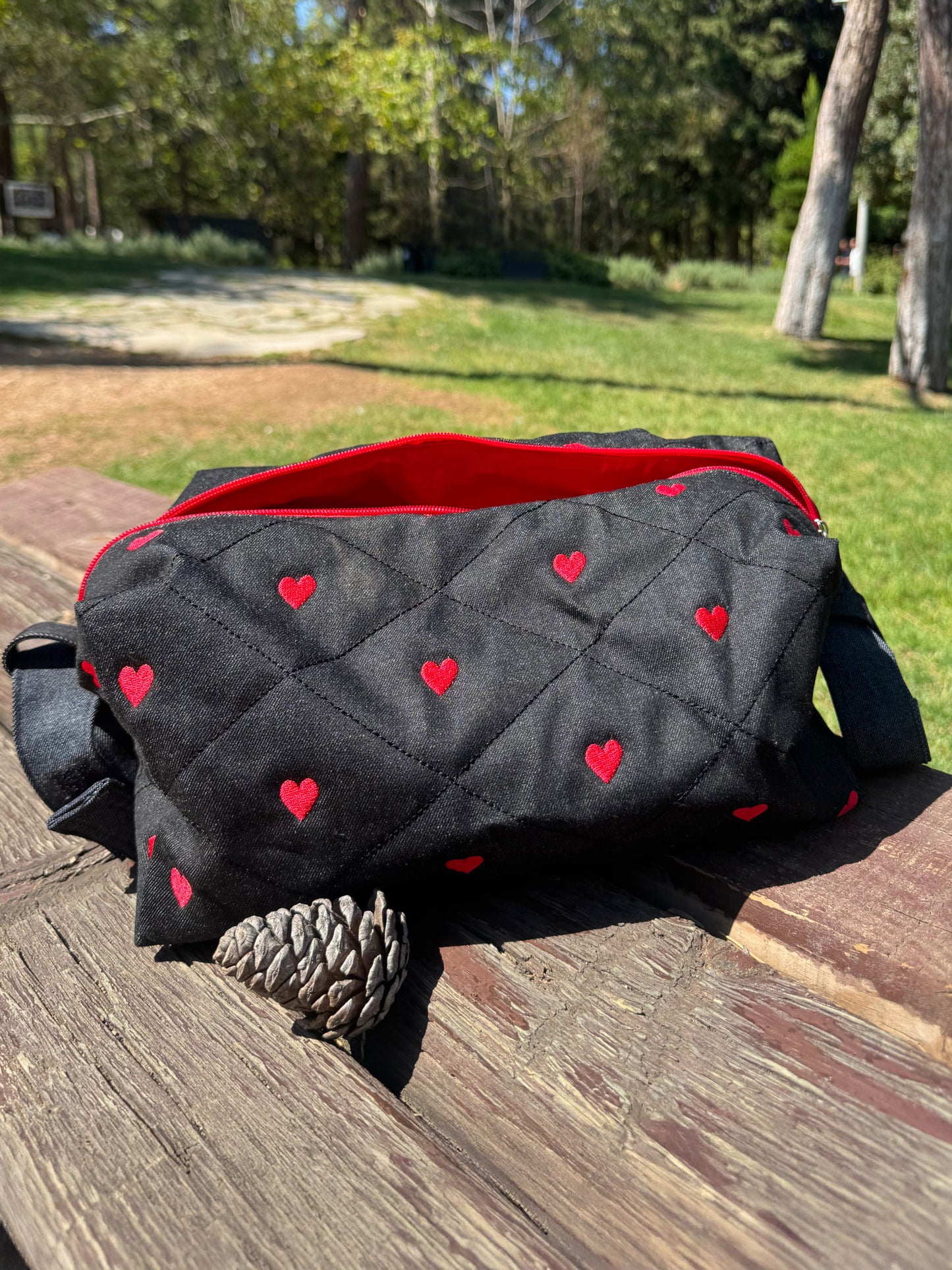 Denim Kalp Clutch Çanta