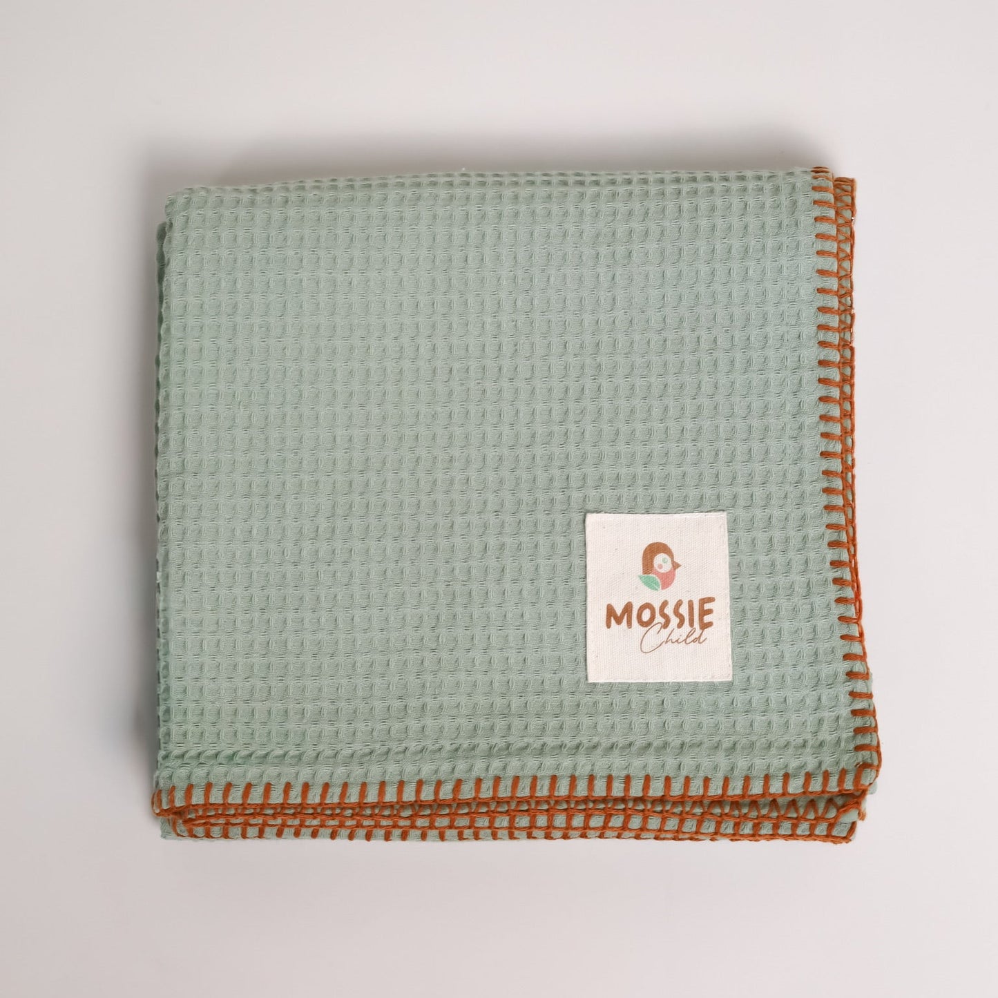 Mint Muslin & Waffle Blanket