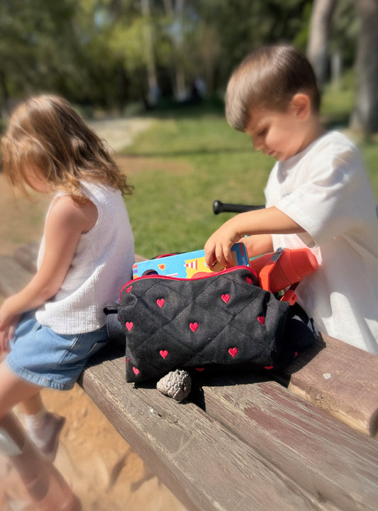 Denim Kalp Clutch Çanta