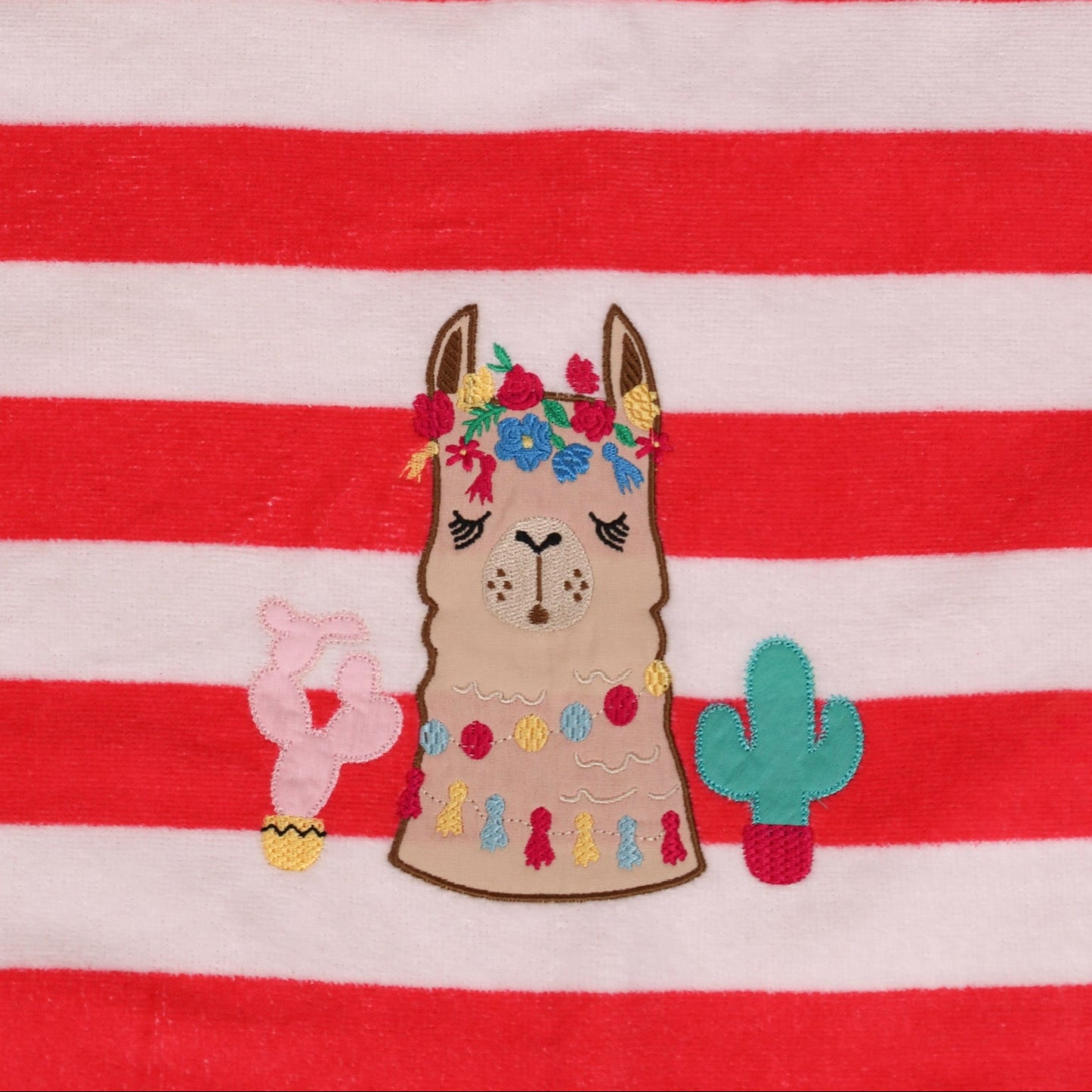 Sunny Splash Llama Poncho Coral