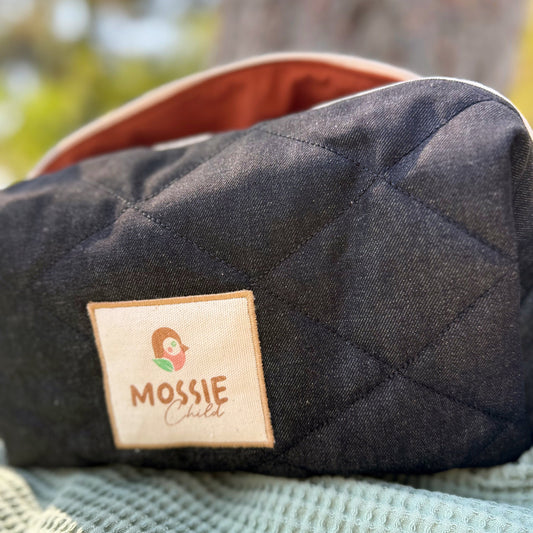 Denim Logo Clutch Çanta